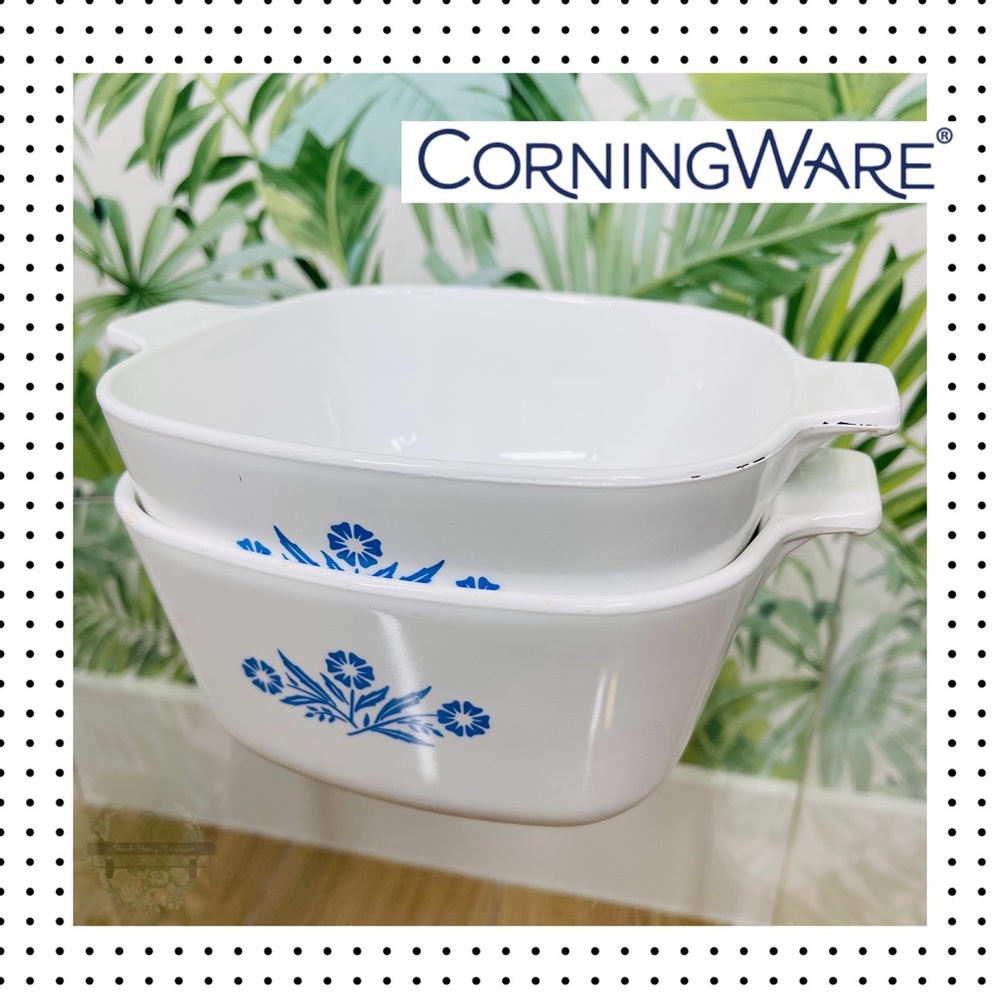 Vintage Corning Ware - Blue Cornflower Casserole Dish Set